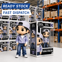 Figurine d'idole Kpop personnalisée, sweat à capuche décontracté, figurine vinyle de collection avec microphone, coffret cadeau pour fans, présentoir de vente au détail, marchandises en gros