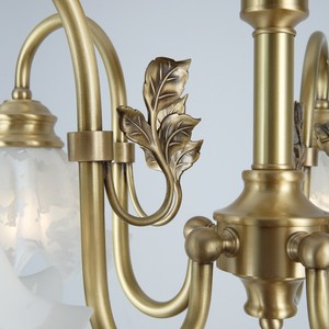 Copper <b>ceiling</b> <b>Light</b> Chandelier Postmodern Gold Metal Blown Glass Indoor Designer Lily Chandelier for Living Room <b>Bedroom</b> - Product Image 4