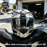 Équipement moto, casques personnalisés, casques de moto imperméables en ABS pour la course et la route, double usage, Chine