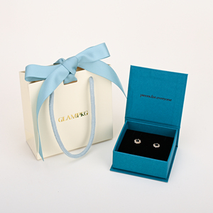 GLAMPKG 2025 Custom Color Logo Paper Shopping Bag Ring <b>Earring</b> Pendant Necklace Bracelet Gift Packaging Jewelry Storage <b>Boxes</b> - Product Image 1
