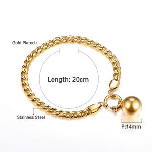 Bracelet chaîne en acier inoxydable plaqué or 18 carats sans nickel ni cuivre, bijoux en acier inoxydable - Product Image 3