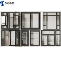 Fenêtres à battants en alliage d'aluminium modernes de luxe, personnalisées en usine, coupe-vent, insonorisées, double vitrage trempé, persiennes, salle de bain