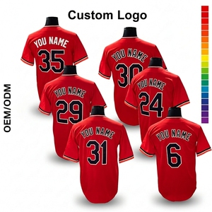 Maillots de baseball personnalisés en gros, nouveau style 2026, chemises d'équipe américaines respirantes 100 % polyester avec broderie de lettres - Product Image 1