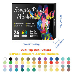 Pennarelli Acrilici a Base d'Acqua Guangna, 100 Colori, Punta Tonda 2mm per Pittura su Roccia e Carta - Product Image 6