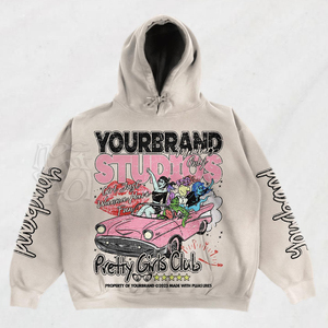 เสื้อฮู้ดพิมพ์ลาย Yourbrand Studios Pretty Girls Club แบบยูนิเซ็กส์ สไตล์ลำลอง ลายการ์ตูน สำหรับฤดูใบไม้ร่วง สตรีทแวร์ ผ้าเฟรนช์เทอร์รี่ - Product Image 3
