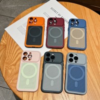 Coque arrière magnétique en maille pour iPhone 12 13 14 15 16 17 Pro Max, sensation de peau, dissipation thermique, refroidissement