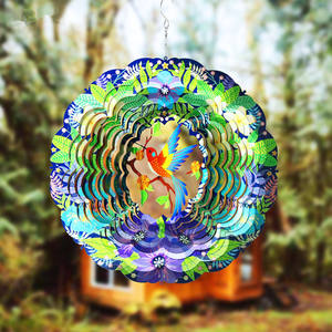 Yeniden park park açık bahçe süsleri Hummingbird dönen hayvan 12 inç asılı <span class=keywords><strong>3D</strong></span> rüzgar <span class=keywords><strong>Spinners</strong></span> - Product Image 4