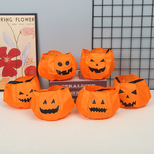 Bolsa de Dulces de Calabaza de Halloween con Diseño 3D de Cara Naranja de 20cm para Niños, Accesorio para Fiesta de Truco o Trato - Product Image 4