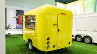 COC DOT ADR Remorque alimentaire mobile jaune citron, camion de crème glacée, camion de café, camion de chips, camion de pizza, camion de boissons, camion de nourriture