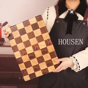 Tabla de cortar con patrón de tablero de ajedrez de grano final de Acacia, bloque de cortar de madera personalizado, bandeja decorativa para servir para cocina, carne, fruta - Product Image 2