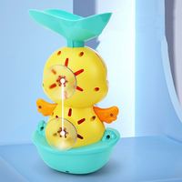 Jouets de bain pour bébé, canard transparent avec engrenages, jouets de bain pour bébé qui pulvérisent de l'eau avec ventouse