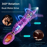 Masseur corporel pour femme Octopus avec logo personnalisé, rechargeable par USB, étanche IPX7, en silicone souple, à vibrations, avec commande par bouton électrique