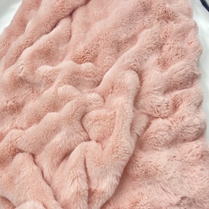 Trọng lượng nhẹ 230 GM bong bóng sang trọng 100% polyester giả lông thỏ sân vải cho may mặc/giày/nhà dệt - Product Image 4