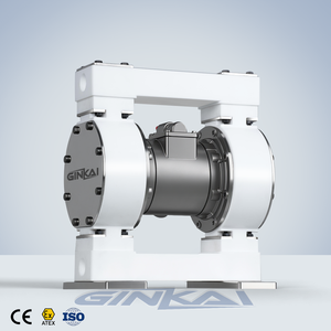 Bomba de Diafragma GK DN25 PTFE para Transferência Química com Motor a Ar em Aço Inoxidável para Galvanoplastia e Tratamento de Superfície - Product Image 1