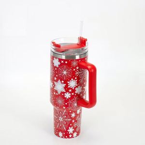 Venta al por Mayor de Vasos de Acero Inoxidable de 40 oz, Taza de Café con Asa para Sublimación, Diseño Navideño, Personalizable con Logotipo y Color - Product Image 4