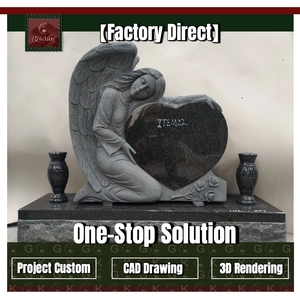 หินแกรนิต GOLDKING สำหรับทำป้ายหลุมศพพร้อมแกะสลักรูปนางฟ้า สำหรับอนุสรณ์สถานครอบครัว สุสานสาธารณะ และงานทำป้ายหลุมศพส่วนตัว - Product Image 1