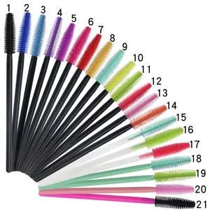 New Pink Eyelash Brush Spoolie Lash Plastic Silicone Disposable Mascara Wands