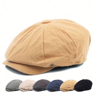 Gorra Newsboy a Cuadros de Poliéster/Algodón para Hombre, Moda Primavera-Otoño, Alta Calidad, Precio Bajo, Talla Única, Venta al Por Mayor - Product Image 1