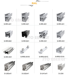 도매 모든 블랙 유럽 알루미늄 태양 전지 패널 장착 프로파일 40x40 태양 전지 패널 장착 시스템 용 레일 - Product Image 5