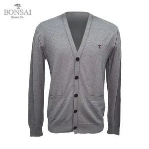 high quality wholesale fashion plain vintage custom logo knitted men sweater cashmere cardigan