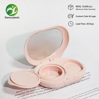 Étui compact pour fond de teint crème à double compartiment avec miroir et support pour éponge, conteneur de maquillage portable pour coussin d'air