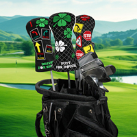 Vente en gros de housses de tête de club de golf en cuir PU imperméable de la marque PM, options de couleurs personnalisées, broderie OEM/ODM, modèle DA2024080103