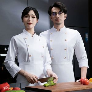 <b>Jacket</b> Work Uniform Stain-Resistant Wholesale Logo Design Kitchen Custom Men's Restaurant Workwear Chef Coat - Product Image 4