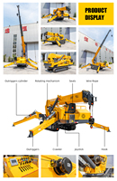 Grue araignée mini sur chenilles 5 tonnes à prix d'usine avec moteur électrique/diesel, hauteur de levage 15m, grue de toit à flèche télescopique