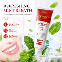 Dentifrice blanchissant OEM ODM 120g, dentifrice probiotique à la lactobacille pour les dents jaunes, élimine les taches, haleine fraîche à la menthe, soin buccal
