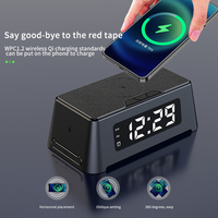 Station de charge rapide 4 en 1 10W, sans fil Qi, réveil multifonctions, chargeur rapide