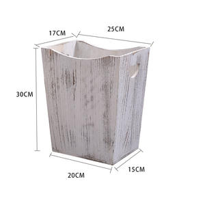 Cesta de papel de oficina de madera antigua de estilo escandinavo, <span class=keywords><strong>cubo</strong></span> de <span class=keywords><strong>basura</strong></span> de bambú doméstico Simple sin tapa para almacenamiento de sala de estar y dormitorio - Product Image 6