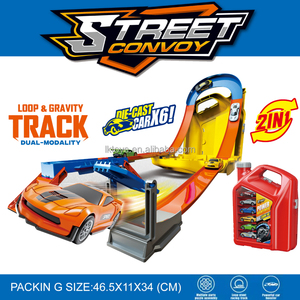 LK Toys Nouvel article Voiture de course à éjection 2 en 1 avec 6 voitures moulées sous pression Conception de réservoir de carburant - Product Image 2
