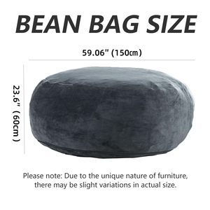 Saco de grasa extra grande relajante de terciopelo precargado Super Big Giant Memory Foam Xl Bean Bag Chair Fluffy Lazy Sofa <span class=keywords><strong>Beanbag</strong></span> para adultos - Product Image 3