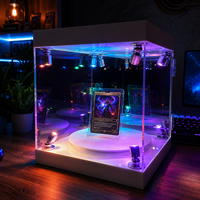 Boîte de présentation de cartes à collectionner TERMEIN en acrylique transparent sur mesure avec base en bois, anti-poussière, pour cartes TCG et cartes sportives