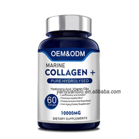 Vente en gros OEM Comprimés de peptides de collagène hydrolysé marin Vitamine C Supplément blanchissant la peau pour les cheveux, la peau, les ongles et les articulations