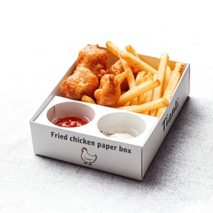Boîte à goûter personnalisée avec impression numérique <span class=keywords><strong>et</strong></span> conception gratuite, avec insert pour sauce, frites, hamburgers, poulet frit, pâtisserie, brunch, boîte à déjeuner en papier - Product Image 3