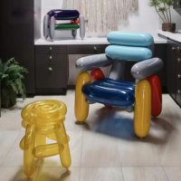 Tabouret ballon moderne de luxe en fibre de verre, chaise d'appoint gonflable créative, tabouret Pop Art pour studio, salon, hôtel