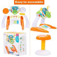Simulación de cabina para niños, volante de conducción, rompecabezas, juguete educativo interactivo para padres e hijos con música
