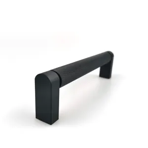 Customize China Black Solid T Bar Aluminium Knurled Kitchen Cabinet Drawer Door Pull Knob Furniture Handle