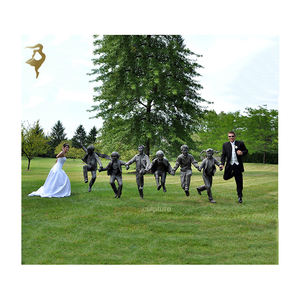 Чугунные Металлические уличные маленькие 2 девочки, играющие скульптуры, садовые бронзовые статуи - Product Image 6