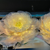 Pivoine géante en soie à ouverture et fermeture automatiques, fleurs motivantes avec lumières LED, décorations pour mariage et fêtes
