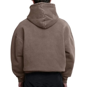 Sweat à capuche oversize en coton 100% de qualité supérieure, 400 g/m², avec logo personnalisé, style streetwear, lavage à l'acide, coupe ample, pour homme - Product Image 2