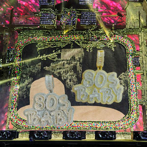 Men's Hip Hop 100% Rectangle Freshwater <b>Pearl</b> Micro Pave Pendant Iced <b>Silver</b> Plated Jewelry Cuban Chain for Engagement Wedding - Product Image 2