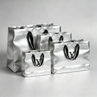Tas Kertas Hadiah Custom Newsense Warna Hitam untuk Usaha Kecil, Cetak Logo Sendiri, Tas Belanja Mewah Bermerek dengan Logo