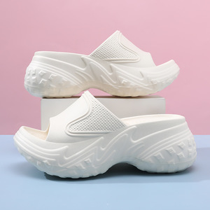 Women's Platform Flip Flops EVA Open <b>Toe</b> Breathable Summer Slippers Chunky Shoes White - Product Image 4