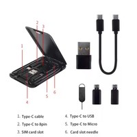 Cadeau promotionnel, kit de câbles USB 6 en 1, adaptateurs USB A, Micro Type C avec boîte de rangement à broche d'éjection, câble de charge rapide USB 60W, câble de données