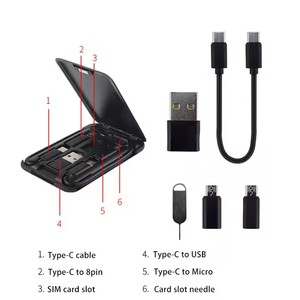 Bộ quà tặng khuyến mãi <span class=keywords><strong>6</strong></span> trong <span class=keywords><strong>1</strong></span>: Bộ cáp USB, đầu chuyển USB-A, Micro USB, Type-C, kèm chìa mở hộp, hộp đựng, cáp sạc nhanh USB 60W, truyền dữ liệu - Product Image 4