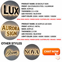 Enseigne lumineuse personnalisée pour salon de beauté, signalétique rétroéclairée LED, enseigne commerciale en métal sur mesure, logo 3D lumineux mural pour la décoration de magasin