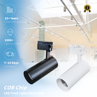 RONSE 20W Cob Spotlight Lamp Techo alto 220V 2 Wire Rail Sistema de iluminación Luces de riel comercial en 3000K 4000K 6000K Colores
