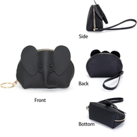 Dompet koin lucu kartun hewan kulit sapi PU dompet gajah kulit asli dompet koin Mini dompet koin kulit